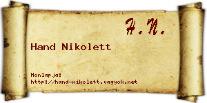 Hand Nikolett névjegykártya