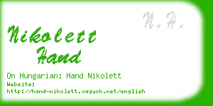 nikolett hand business card